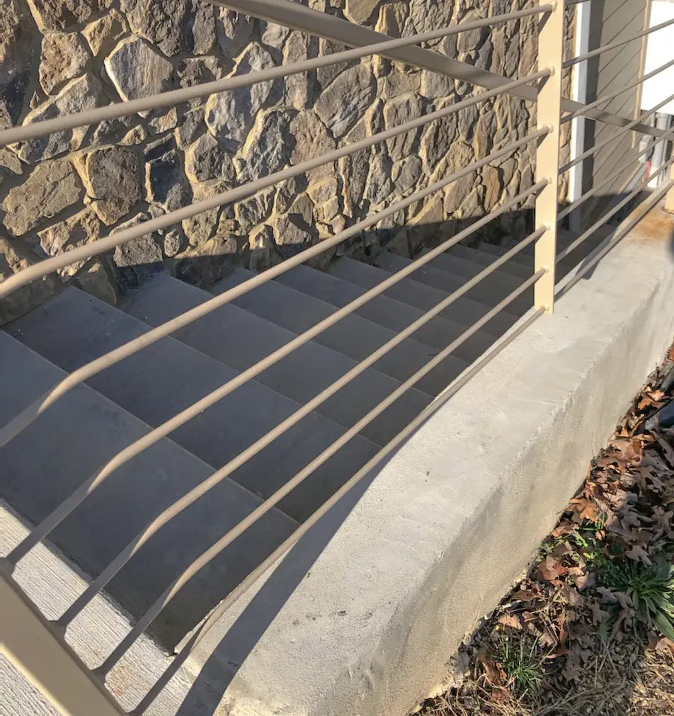 Stairs leading down at Riverside Bed and Breakfast in Soddy-Daisy, Tennessee 