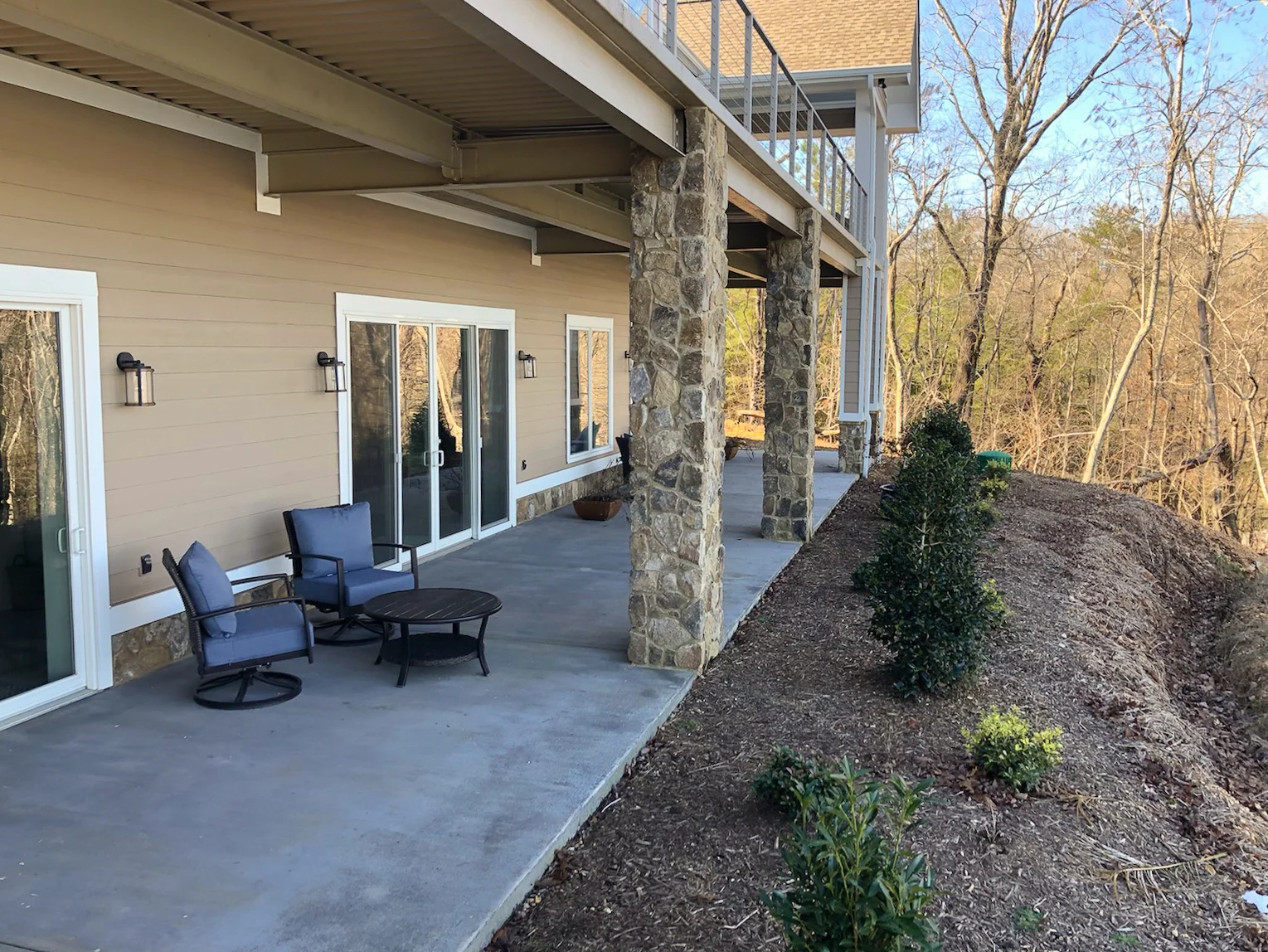 Serenity and Tranquility  patio with outdoor furniture at Riverside Bed and Breakfast.