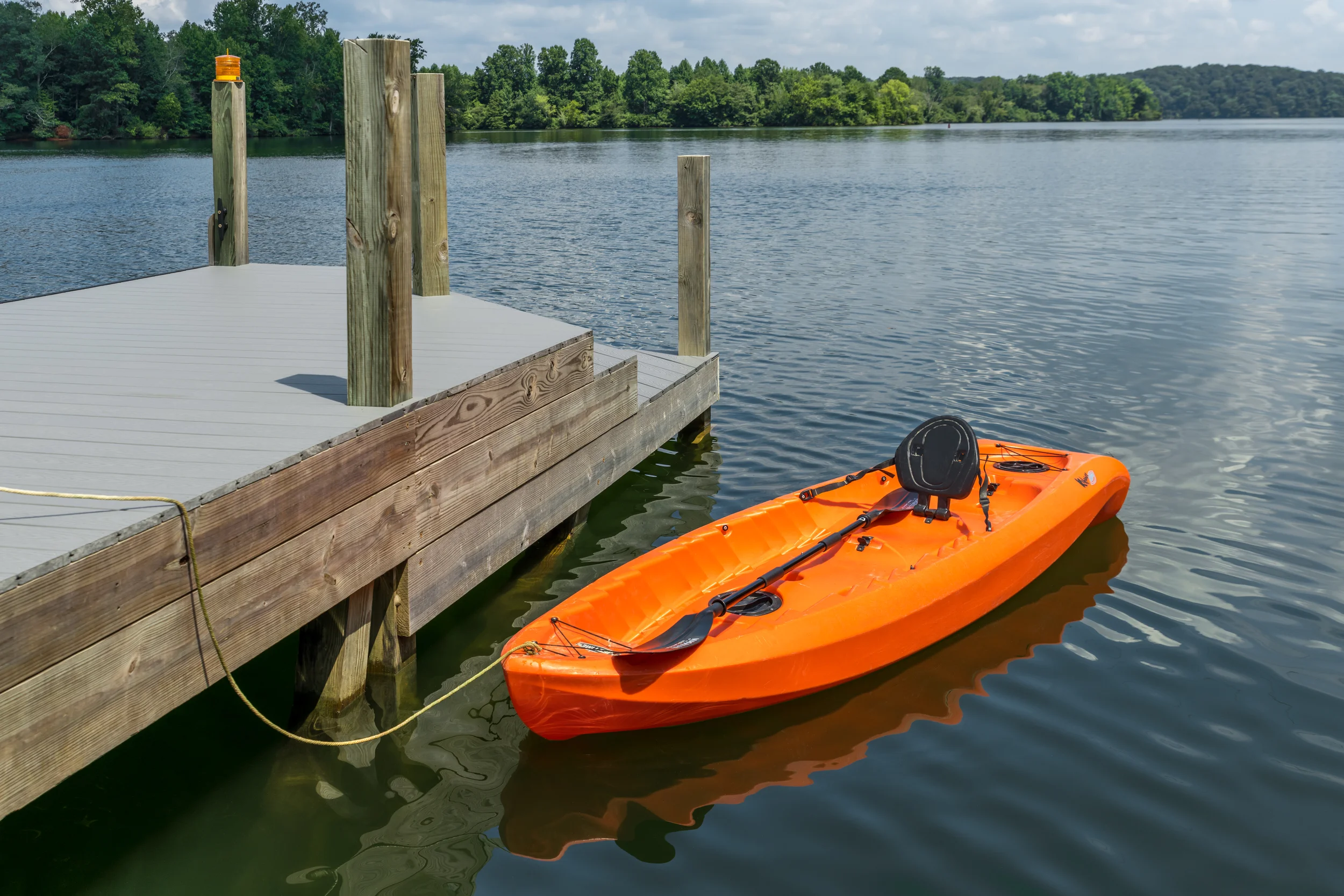 Kayak by the dock in Soddy Daisy, Tennessee.